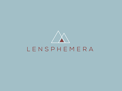 Lensphemera blue identity lens line logo mountain red
