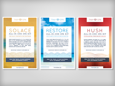 Tiny Spa V2 Dribbble hush labels packaging product restore solace spa