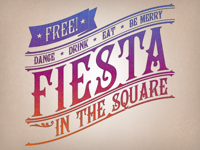 Fiesta Banner campanile old fashioned typographic lockup typography