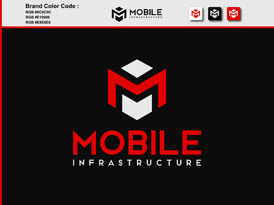 M I Monogram free Mobile Infrastructure Logo template design