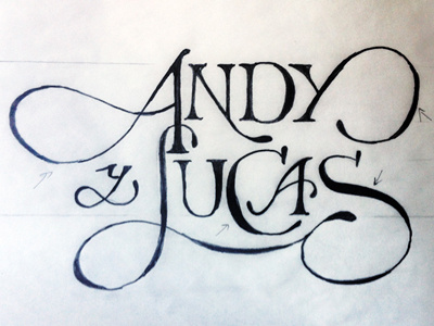 A&L Sketch andy lettering logo lucas music name spain