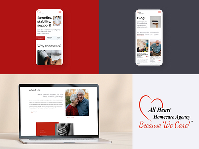 Homecare services site / «All Heart Homecare» branding design homecare redesign ui ux web design