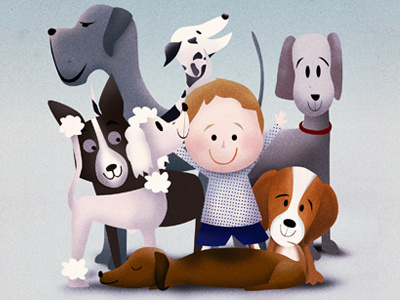 Luis and the little dogs characters illustration kids photoshop