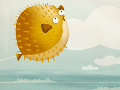 Fugu character fish illustration kids