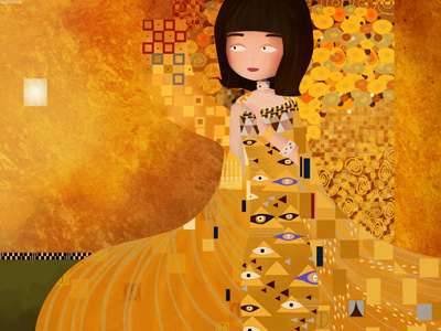 Adele art digital illustration kids klimt