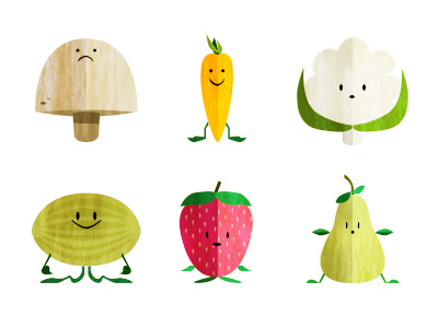 Fruits and vegetables digital fruit icon illustration vegetables