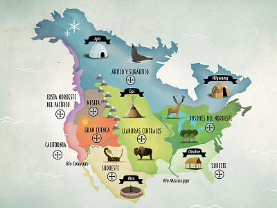 NorthAmerica Map illustration map travel west