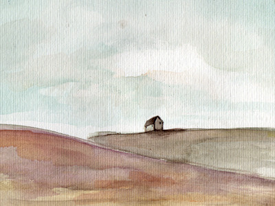 Lonely Lands illustration landscape watercolor
