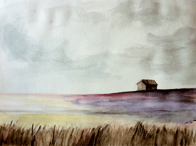 Lonely Lands illustration landscape watercolor