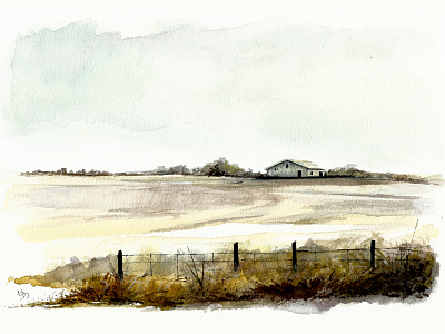 Lonely Lands, Mojave california illustration landscape watercolor west