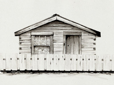 Country Hose, Montana house illustration ink montana west