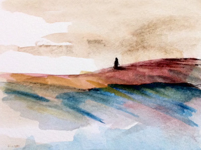 From a Lonely Land illustration landscape watercolor