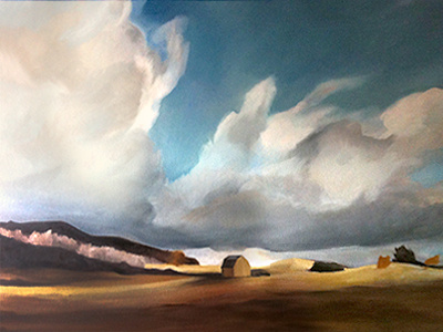 Lonely Lands illustration landscape oil