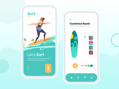 Surf Board App adobe xd app beach blue board design figma graphic design illustration interaction interface logo minimal modern new simple surf ui ux web design
