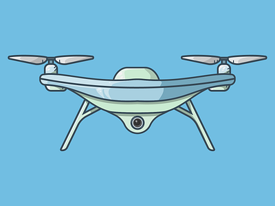 Drone art blue camera drone flat fly icon illustration illustrator minimal propeller quadcopter vector