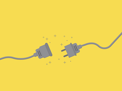Disconnection 404 404 error art color 2021 design disconnect disconnected flat illuminating yellow minimal power socket sparks ultimate gray vector wires yellow