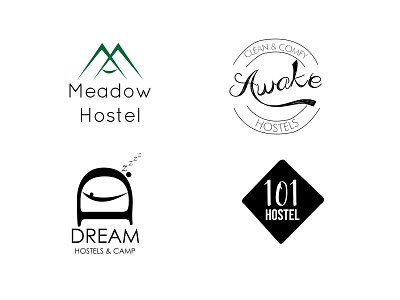 Hostel Logos branding design icon illustration illustration art logo typography vector