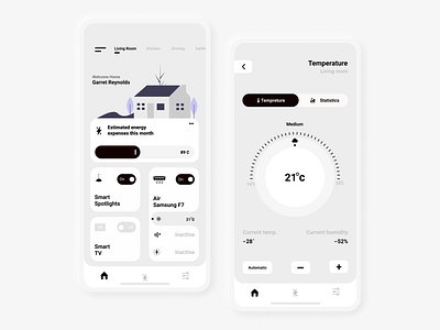 Smart Home App concept figma inspiration inspired post ios app monochrome uidesign uxdesign