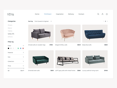 RIMA furniture design typography ui ux web