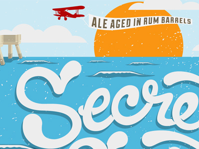 Secret Spot Anniversary Ale ale banner beer eyes wide awake ocean pier plane secret spot sun