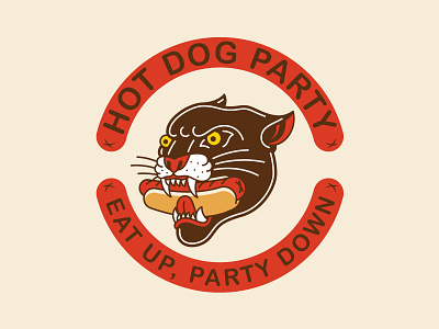 Hot Dog Party Panther branding hot dog illustration logo panther tattoo typogaphy