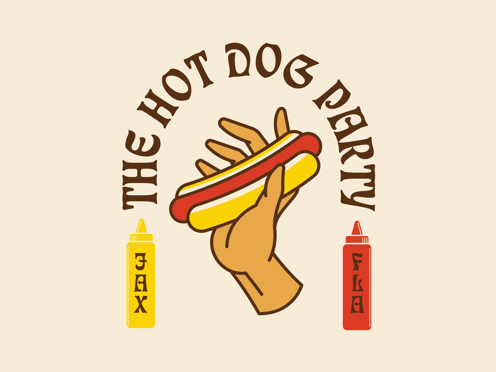 Hot Dog Party Hand designed by Chad Landenberger. 