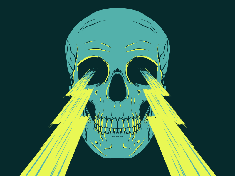 Skull Lightning Animation animation bolt brutal death eyes wide awake glow illustration illustrator lightning lightning bolt skull vector