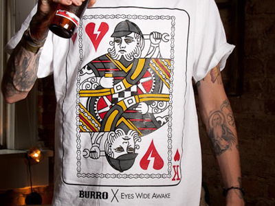 Burro Ewa T Shirt King ally cat bicycle black jack cards casino fixed gear illustration king of hearts suicide king
