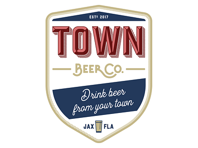 Town Beer Co Badge badge beer branding. icon lockup logo town