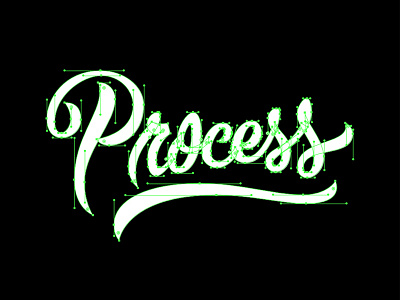 Process hand drawn process script type typography