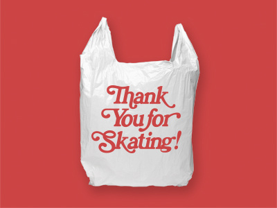 Thank You For Skating plastic bag shopping bag skating thank you thank you for shopping with us thank you for skating typography