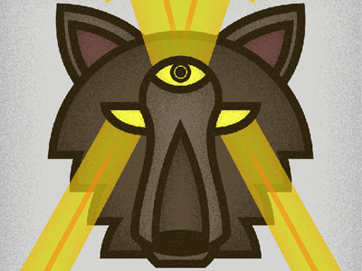 Wolf grainy illustration indian third eye wolf