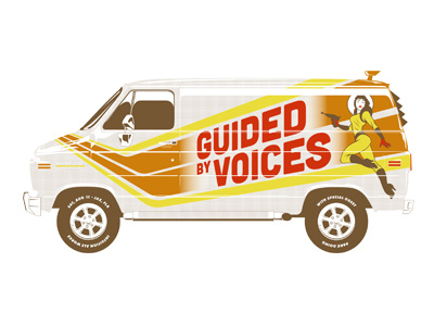Guided By Voices Poster gigposter guided by voices poster retro space girl space gun van