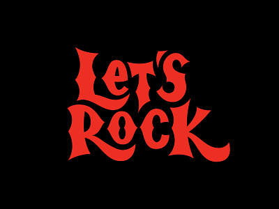 Lets Rock country custom lettering design hand drawn letters lets rock lettering rock n roll typography vector