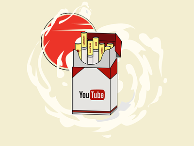 YouTube Addicted art design drawing illustration red smoke yellow youtube