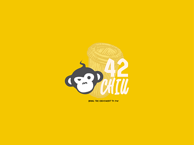 42CHILL 42 branding cafe cafe logo chill design font font design food illustration logo money monkey logo typography vector yellow