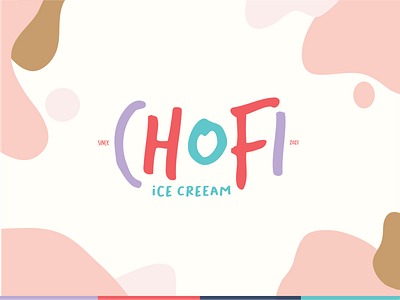 CHOFI ICE CREAM branding culinery design drawing font art ice ice cream illustraion illustration art logo logodesign pink vector