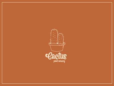 Cactus plant Nursery cactus cactus logo crean dark design drawing graphic design illustration logo plant plant logo typogaphy