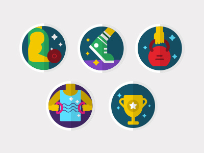 FG Badges badges fitness icon illustration