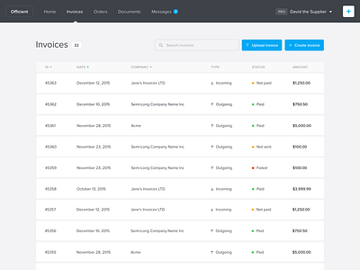 Invoices web app