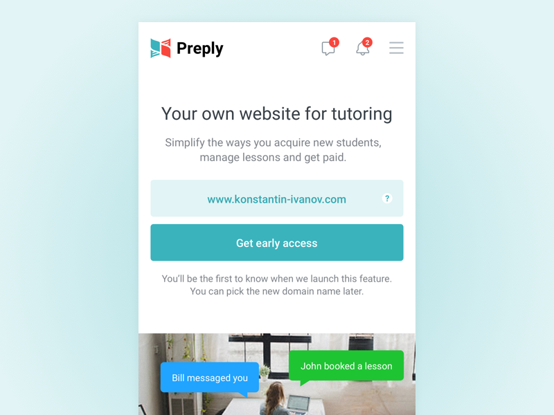 Personal websites mobile for Preply tutors by Nastya Richter on Dribbble