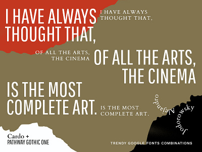 Filmmakers Quotes: Our Google Fonts combinations in Actions