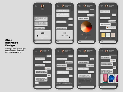 Chat Interface Design app chat chat bot conversational conversational ui mobile app mobile ui questionnaire quiz ui ui design uidesign
