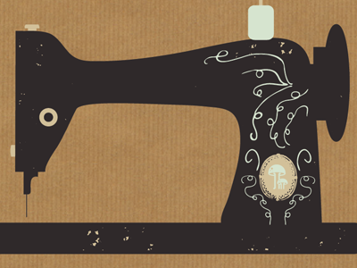 Sewing Machine distressed illustration poster vintage