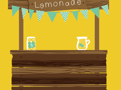 Lemonade Stand illustration poster screen print
