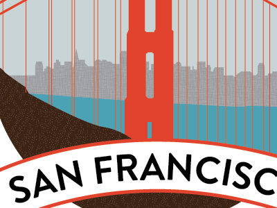 San Francisco city illustration texture