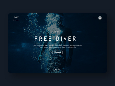 Hero Section Exploration - Freediver Website croatia diving freediver freelance designer freelancer hero image hero section ui ui ux web design website