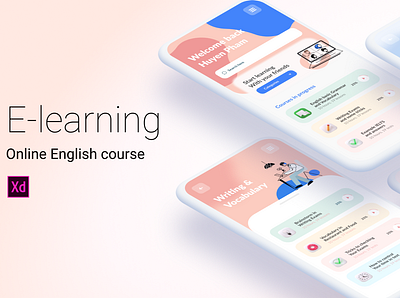 E-learning English course adobe xd design elearning courses online study uidesign uiux