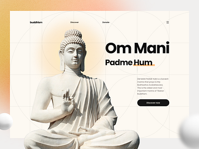 Om Mani Padme Hum UIUX Web buddhism figma goldenratio minimal uidesign uiux webdesign