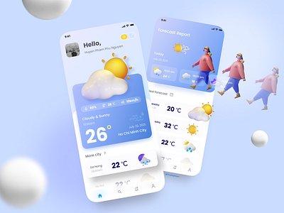 Weather Forecast Mobile App Light Theme UIUX